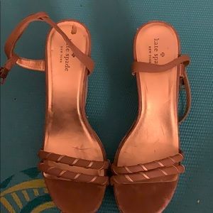 Kate Spade bronze gold wedges